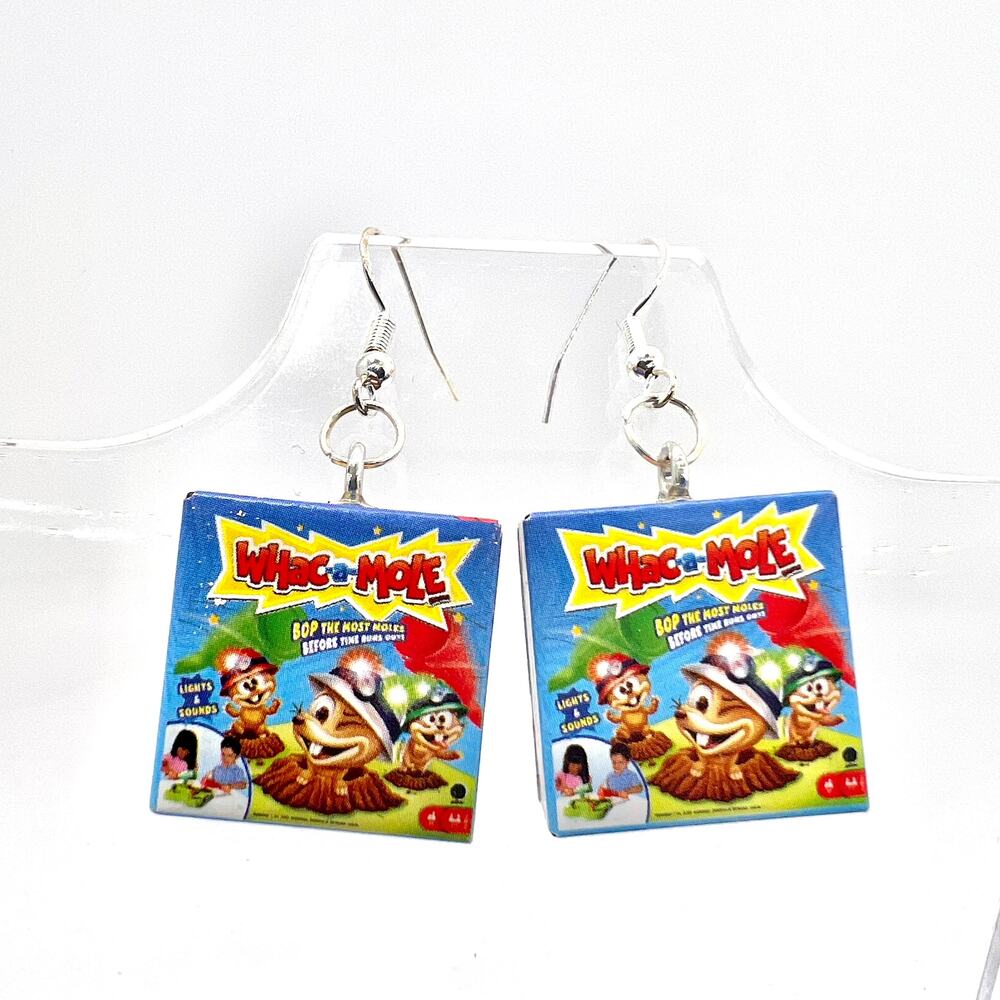 Whac-A-Mole Game Earrings - Game Night Accessories - Party Earrings - Board Game